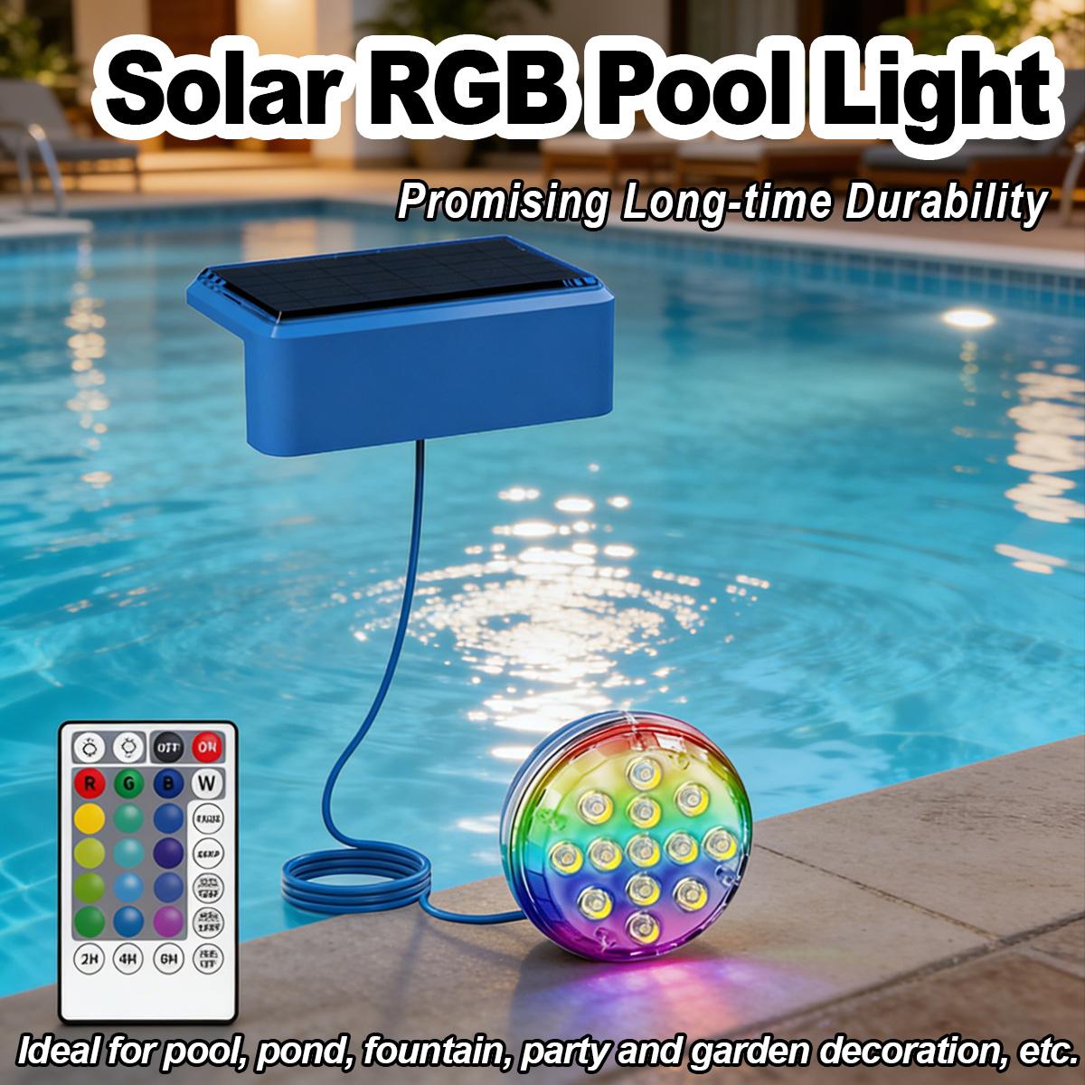 Pool Light Solar Rechargeable - Podwodna solarna lampa basenowa z pilotem