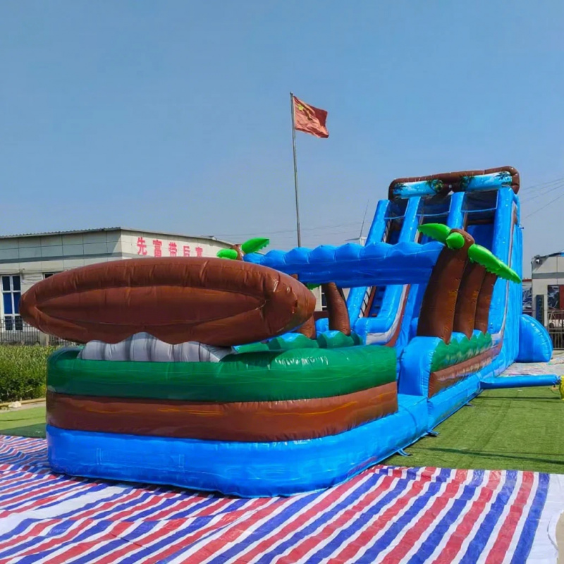 Water Slide Inflatable - Komercyjna, tropikalna, dmuchana zjeżdżalnia wodna na