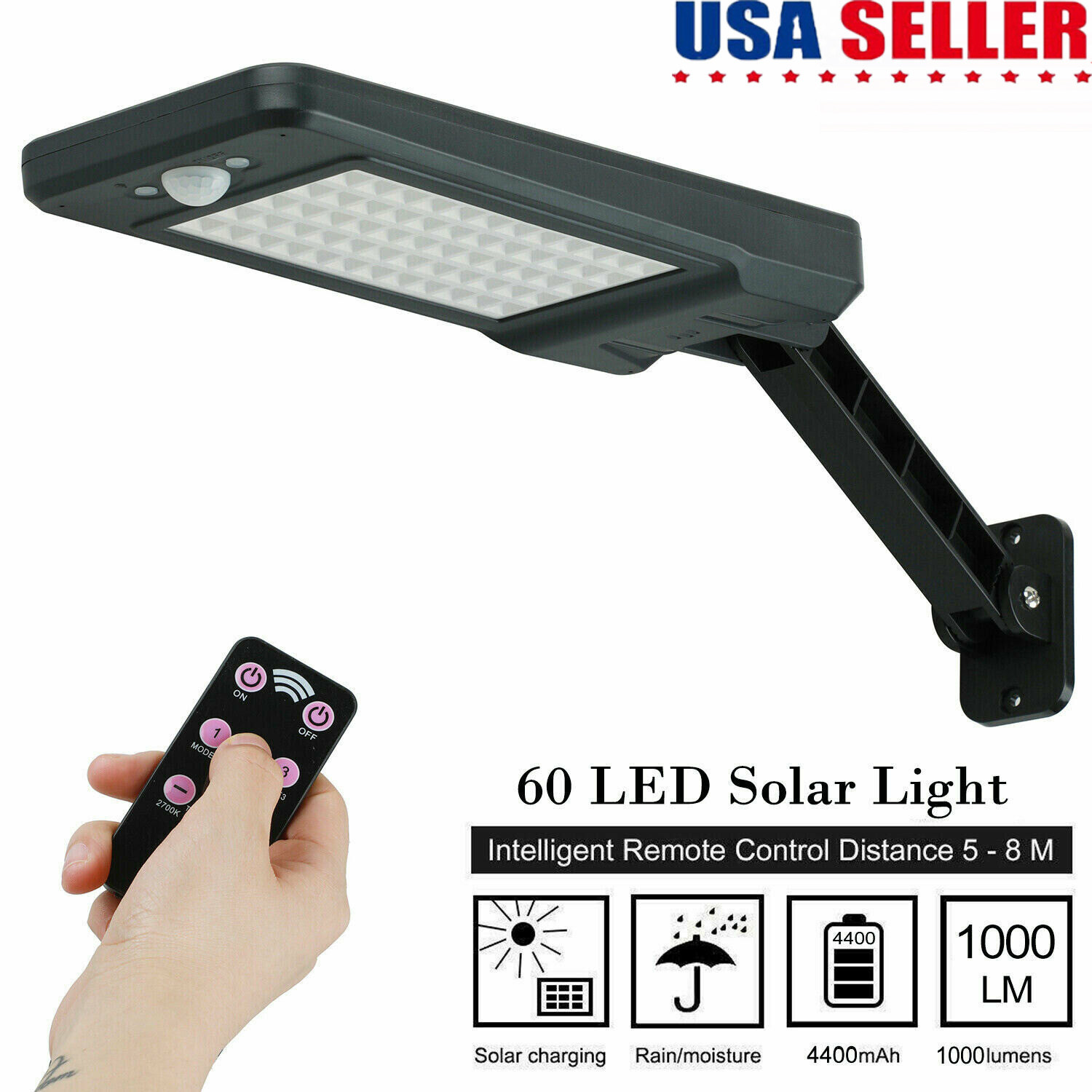 Pool Light Solar Rechargeable - Lampa ścienna zasilana energią słoneczną, 60