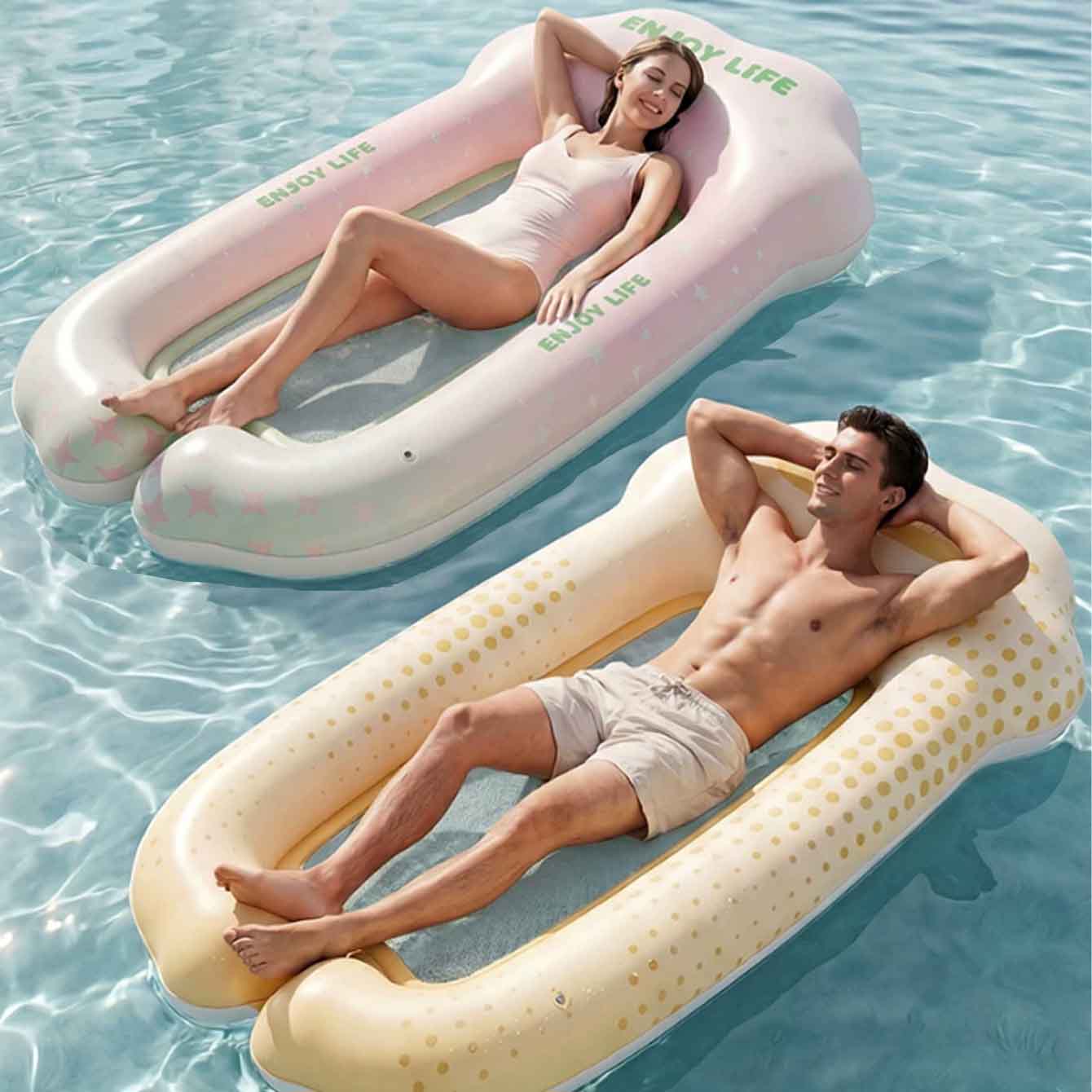 Pool Lounger Inflatable - Nadmuchiwany hamak do pływania, nadmuchiwany leżak