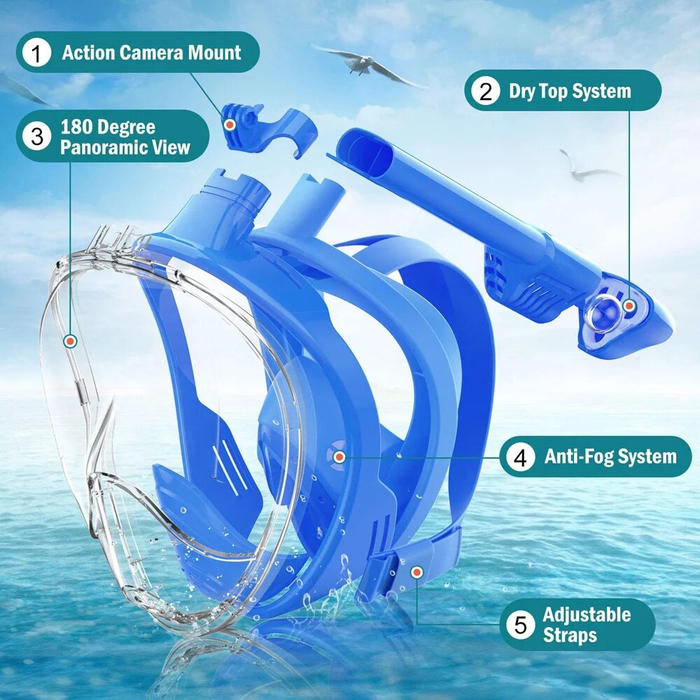 Podwodne nurkowanie z rurką pe – Snorkel Mask Full Face recenzja i cena