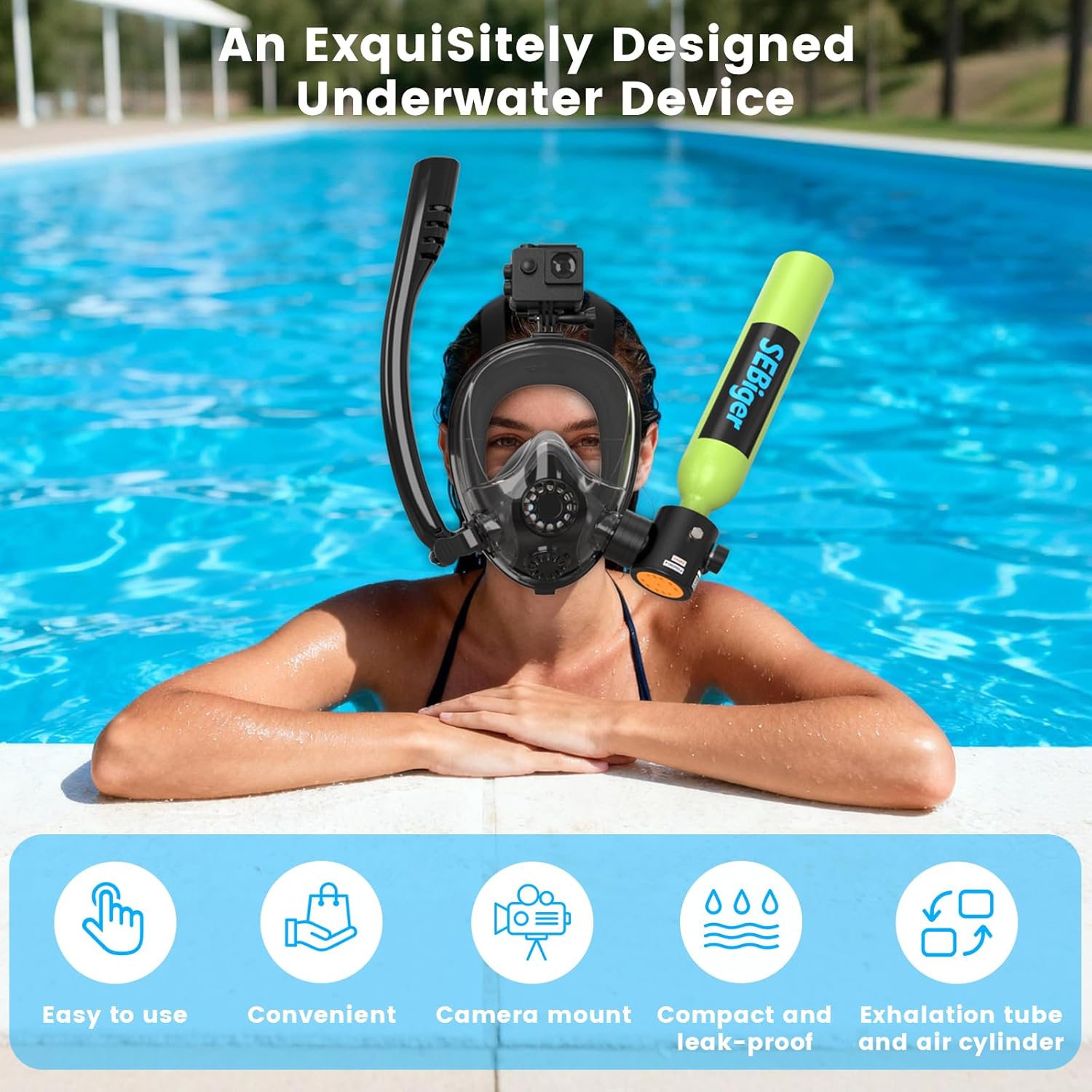 Mini butla do nurkowania 0.5L  – Snorkel Mask Full Face recenzja i cena